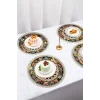 Valerine Life 6’lı Yuvarlak Amerikan Servis Altlığı 35x35cm Restoran Ev İçin Yıkanabilir Kaymaz Çiçekli