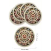 Valerine Life 6’lı Yuvarlak Amerikan Servis Altlığı 35x35cm Restoran Ev İçin Yıkanabilir Kaymaz Çiçekli