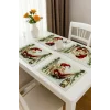 Valerine Life Noel Babalı Amerikan Servis Altlığı Kaymaz Yıkanabilir 6 Kişilik Koruyucu Masa Örtüsü