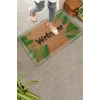Valerine Life Beyaz Çerçeveli Palmiye Yaprakları Welcome Kapı Önü Paspası 45x70cm