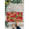 Valerine Life Karpuz Dilimi Desenli Kırmızı Welcome Hoş Geldiniz Kapı Önü Paspası 45x70cm