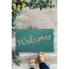 Valerine Life Turkuaz Renkli Welcome Hoş Geldiniz Kapı Önü Paspası 45x70cm
