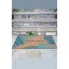 Valerine Life Mavi Palmiye Yapraklı Welcome Hoş Geldiniz Kapı Önü Paspası 45x70cm