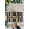 Valerine Life Mavi Çizgi Desenli Welcome Hoş Geldiniz Kapı Önü Paspası 45x70cm