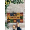 Valerine Life Patilerinizi Silin Kedi Köpek İkonlu Welcome Hoş Geldiniz Kapı Önü Paspası 45x70cm