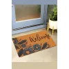 Valerine Life Lacivert Papatya Çiçekli Welcome Hoş Geldiniz Kapı Önü Paspası 45x70cm