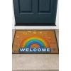 Valerine Life Emojili Gökkuşağı Kaymaz Tabanlı Hoş Geldiniz Welcome Kapı Önü Paspası 45x70cm