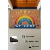Valerine Life Emojili Gökkuşağı Kaymaz Tabanlı Hoş Geldiniz Welcome Kapı Önü Paspası 45x70cm