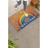 Valerine Life Emojili Gökkuşağı Kaymaz Tabanlı Hoş Geldiniz Welcome Kapı Önü Paspası 45x70cm