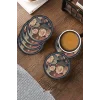 Valerine Life Gül ve Kiraz Desenli Yıkanabilir Kaydırmaz Ofis Çay ve Fincan Bardak Altlığı 10x10cm 6 Adet
