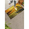 Valerine Life Deniz Gemi ve Gün Batımında Huzur Temalı Welcome Hoş Geldiniz Kapı Önü Paspası 45x70cm