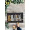 Valerine Life Kedi Konseyi Pati Kardeşliği Siyah Renk Welcome Hoş Geldiniz Kapı Önü Paspası 45x70cm