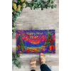 Valerine Life Happy New Year Mutlu Yıllar Welcome Hoş Geldiniz Kapı Önü Paspası 45x70cm