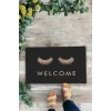 Valerine Life Gözler Üzerinde Buyur İçeri Siyah Kirpik Welcome Hoş Geldiniz Kapı Önü Paspası 45x70cm