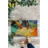 Valerine Life Renkli Yağlı Boya Tuvali Fırça Figürlü Welcome Hoş Geldiniz Kapı Önü Paspası 45x70cm