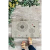 Valerine Life Dilek Otlu Papatya ve Kuşlar Krem Rengi Welcome Hoş Geldiniz Kapı Önü Paspası 45x70cm