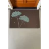 Valerine Life Kişniş Çiçeği Motifli Kahverengi Welcome Hoş Geldiniz Kapı Önü Paspası 45x70cm
