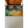 Valerine Life Renkli Yağlı Boya Tuvali Fırça Figürlü Welcome Hoş Geldiniz Kapı Önü Paspası 45x70cm
