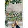 Valerine Life Çiçeksenfoni Temalı Yeşil Renk Welcome Hoş Geldiniz Kapı Önü Paspası 45x70cm