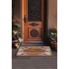 Valerine Life Kırmızı Beyaz Çelenk Gülleri Welcome Kapı Önü Paspası 45x70cm