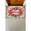 Valerine Life Kırmızı Noel Kapı Süsü Temalı Welcome Kapı Önü Paspası 45x70cm