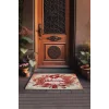 Valerine Life Kırmızı Noel Kapı Süsü Temalı Welcome Kapı Önü Paspası 45x70cm