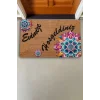 Valerine Life Mandala Mavi Çiçek Evimize Hoş Geldiniz Kapı Önü Paspası 45x70cm