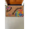 Valerine Life Mandala Turuncu Kırmızı Evimize Hoş Geldiniz Kapı Önü Paspası 45x70cm