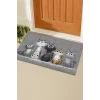 Valerine Life Miyavcıklar Derneği Welcome Hoş Geldiniz Gri Dijital Baskılı Kapı Önü Paspası 45x70cm