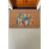 Valerine Life Nakış Desenli Kuş ve Renkli Tüyler Welcome Kapı Önü Paspası 45x70cm