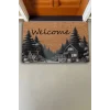 Valerine Life Orman Evi Temalı Çam Ağaçlı Welcome Kapı Önü Paspası 45x70cm