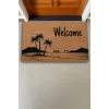 Valerine Life Palmiye Ağaçlı Dağ Manzaralı Welcome Kapı Önü Paspası 45x70cm