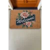 Valerine Life Pembe Gonca Gül Welcome Kapı Önü Paspası 45x70cm