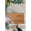 Valerine Life Pembe Lilyum Çiçeği Kişiye, İsme ve Aileye Özel Hoş Geldiniz Kapı Önü Paspası 45x70cm