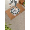 Valerine Life Pudra Kasımpatı ve Tavus Kuşu Tüyleri Welcome Kapı Önü Paspası 45x70cm