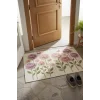 Valerine Life İplikten Düşler Nakışlı Şakayık Çiçekler Welcome Hoş Geldiniz Dijital Baskı Kapı Önü Paspası 45x70cm