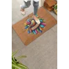 Valerine Life Renkli Tüyler ve Kuş Temalı Welcome Kapı Önü Paspası 45x70cm