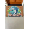 Valerine Life Sevimli Yunus Balığı ve Yıldızlı Welcome Kapı Önü Paspası 45x70cm
