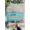 Valerine Life Hello Summer Merhaba Yaz Mavi Renkli Welcome Hoş Geldiniz Kapı Önü Paspası 45x70cm