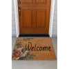 Valerine Life Vintage Kahverengi Zambak ve Kalp Kaymaz Hoş Geldiniz Welcome Kapı Önü Paspası 45x70cm