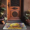 Valerine Life Gülen Surat Emoji Welcome Kapı Önü Paspası 45x70cm