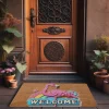Valerine Life Gökkuşağı ve Flamingo Welcome Kapı Önü Paspası 45x70cm