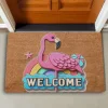 Valerine Life Gökkuşağı ve Flamingo Welcome Kapı Önü Paspası 45x70cm