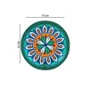 Valerine Life Yeşil Mandala Papatyalı Yıkanabilir Kaydırmaz Ofis Çay ve Fincan Bardak Altlığı 10x10cm 6 Adet