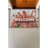 Valerine Life Yılbaşı Baston ve Yuvarlak Şekerler Welcome Kapı Önü Paspası 45x70cm