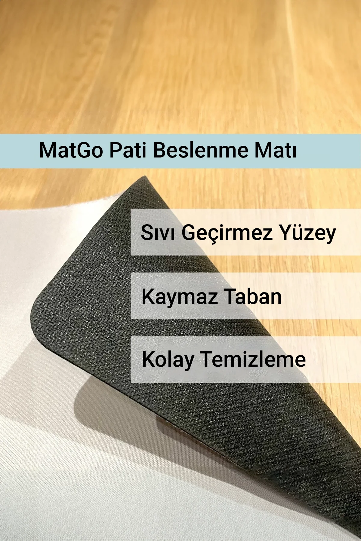 MAtGo Pati Hayvana isme Özel Fotoğraflı Beslenme Matı Kaymaz Sıvı Geçirmez Kedi Köpek Mama Paspası 50x70cm