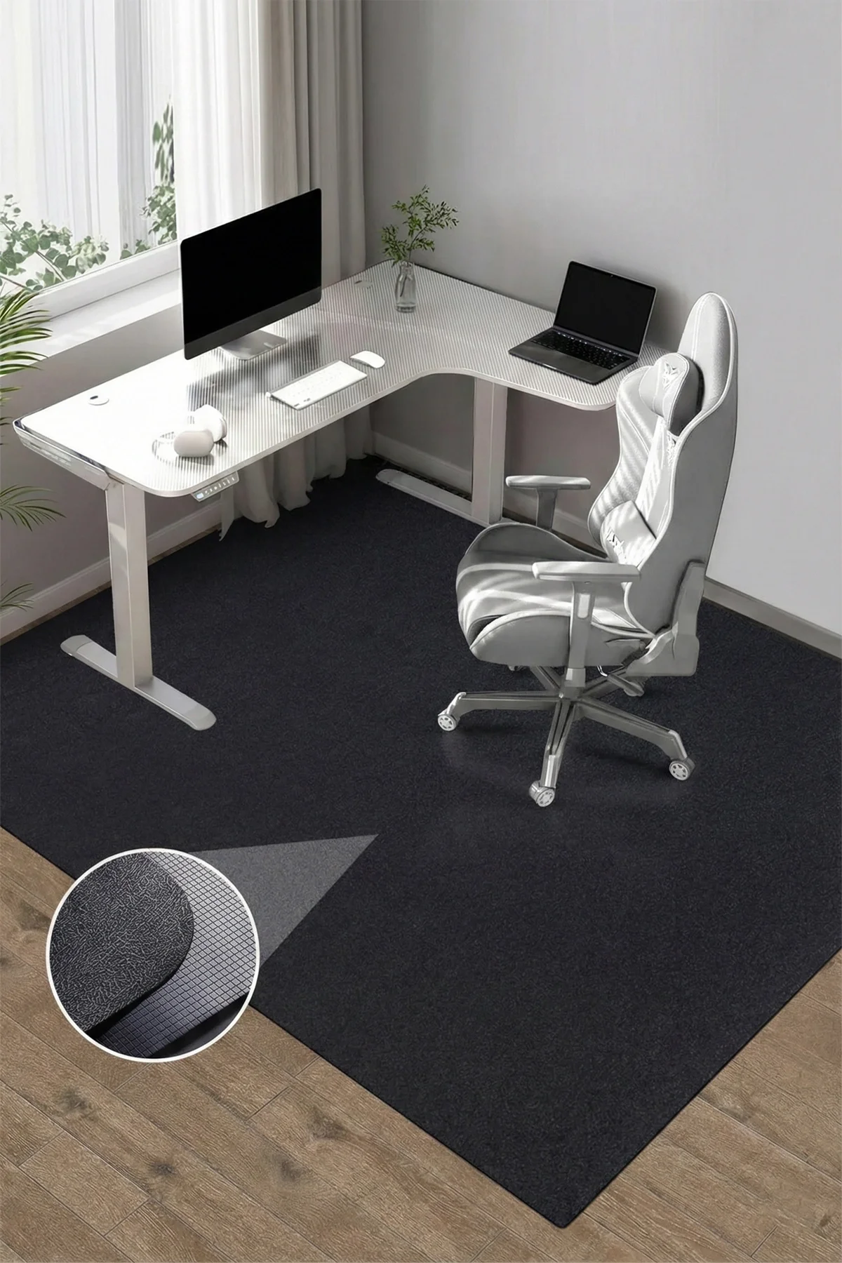 Valerine Life Zemin Döşeme Halısı Ofis, Oyuncu Koltuğu Bilgisayar Masası Koruyucu Mat Kaymaz Taban 120x160cm