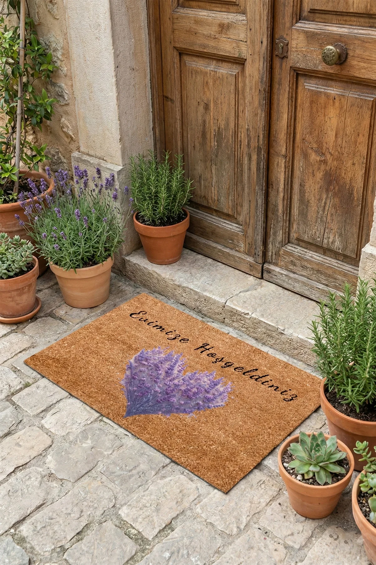 Valerine Life Lavanta Esintisi Evimize Hoş Geldiniz Ev Ofis İş Yeri Dış Mekan Kapı Önü Paspası 45x70cm