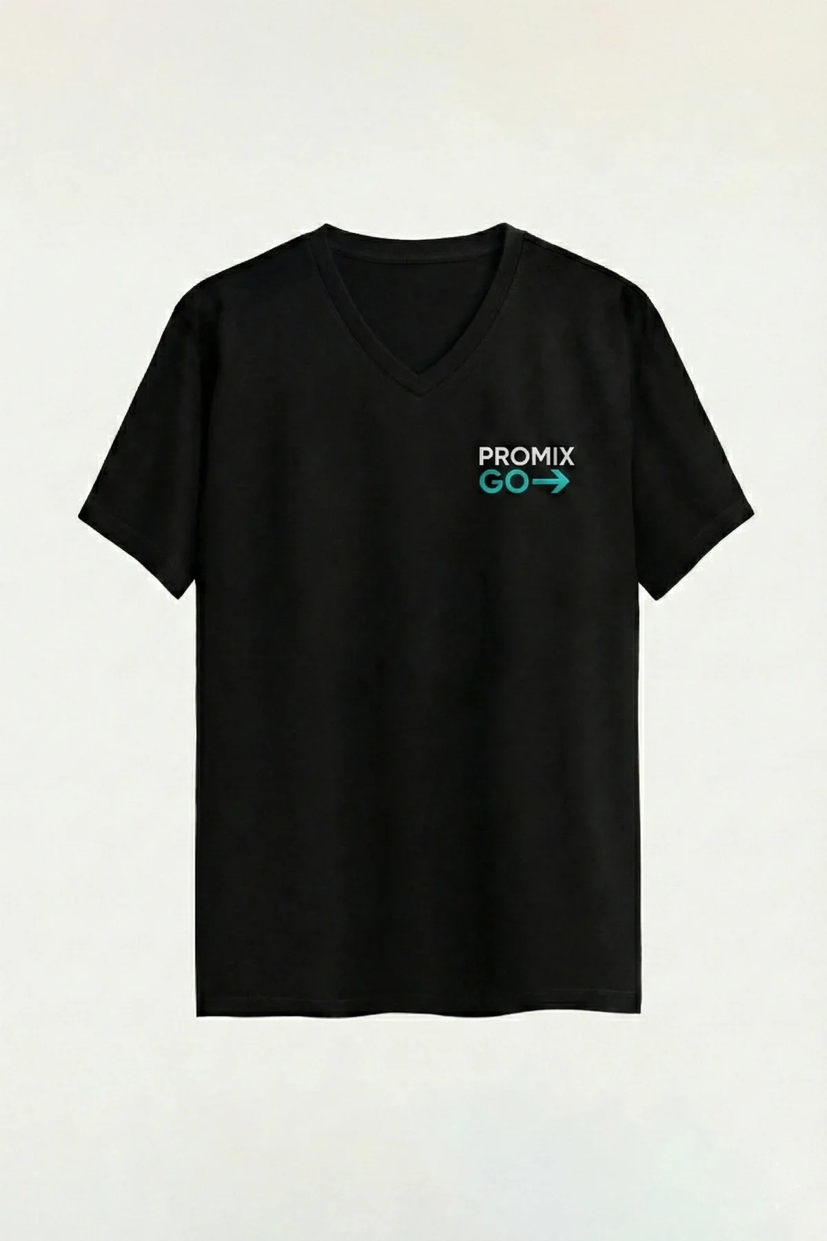 Promix Go Unisex T-Shirt V Yaka Kısa Kol Kişiye İsme Özel Tasarım Private Label New Design
