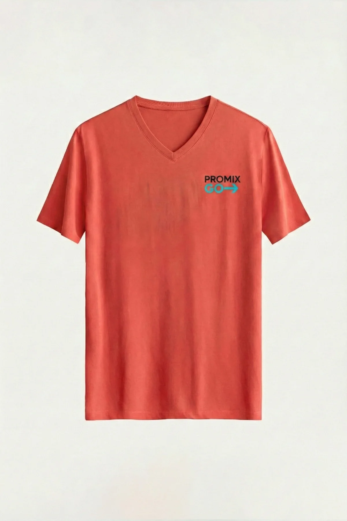 Promix Go Unisex T-Shirt V Yaka Kısa Kol Kişiye İsme Özel Tasarım Private Label New Design